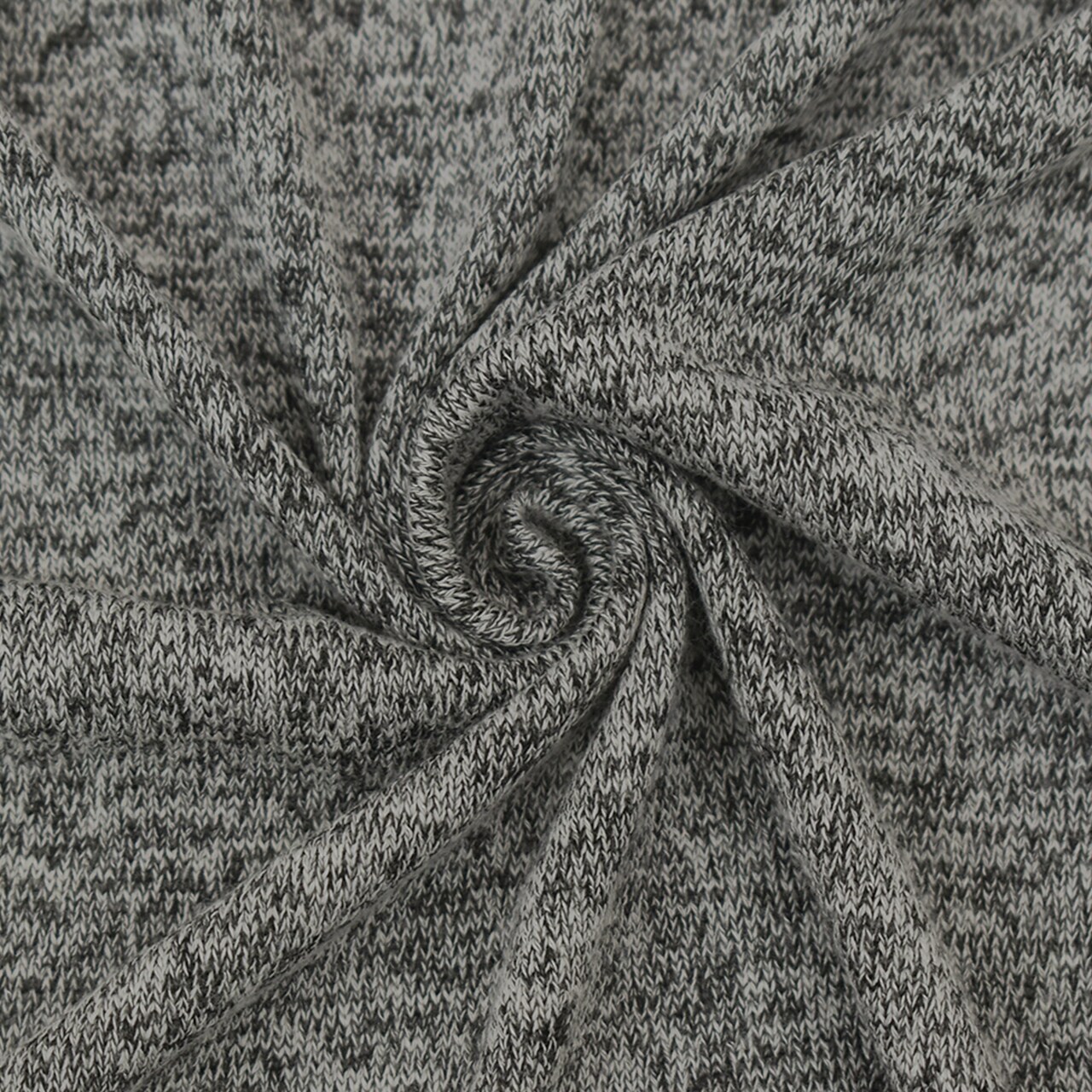 Heather Black-White Rayon Stretch Spandex Texture Hacci Jersey Knit Fabric By the Yard